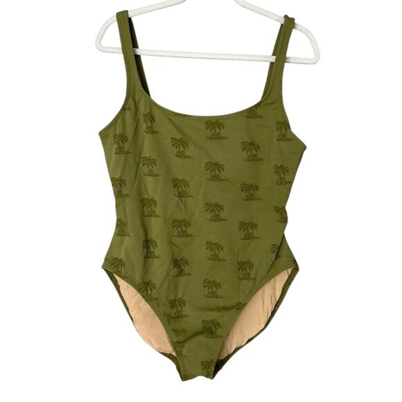 Tommy Bahama One-Piece Swimsuit Women's 18 Green Palm Tree Vacation Tropical - Picture 1 of 9